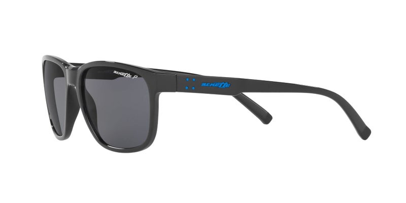 ARNETTE Unisex Sunglasses Shiny Black Frame, Polarized Dark Grey Lenses, 57MM - Image 3